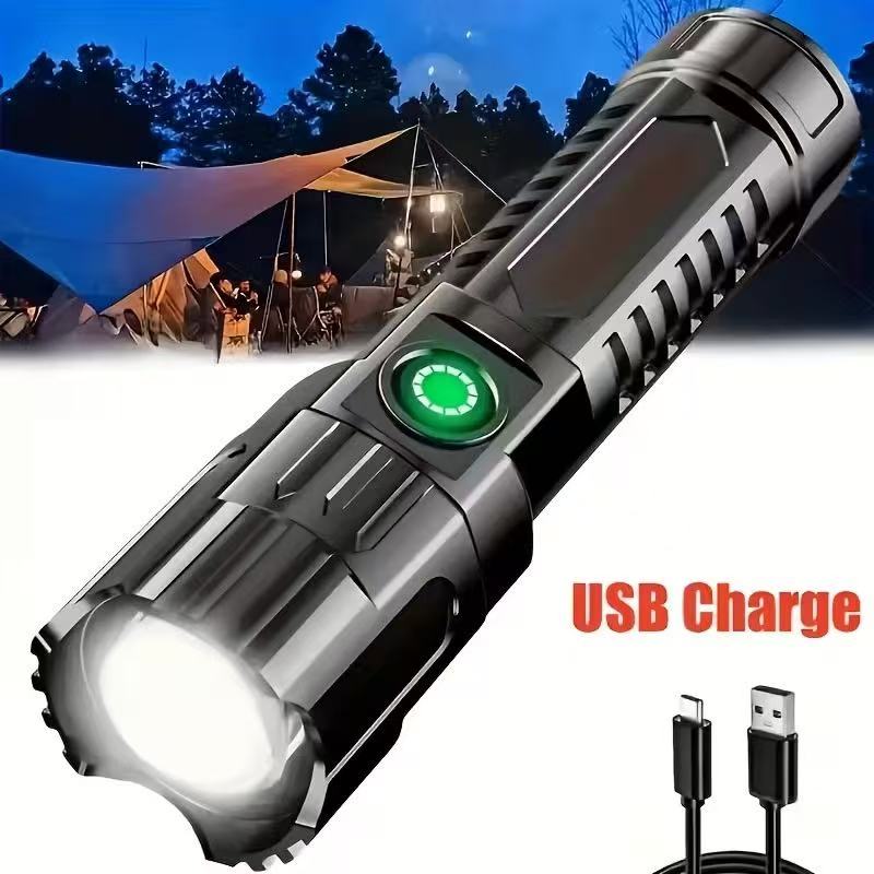 Fish Finder Battery - Neue Hochleistungs-LED-Taschenlampe, USB-wiederaufladbar, zoombares Licht mit